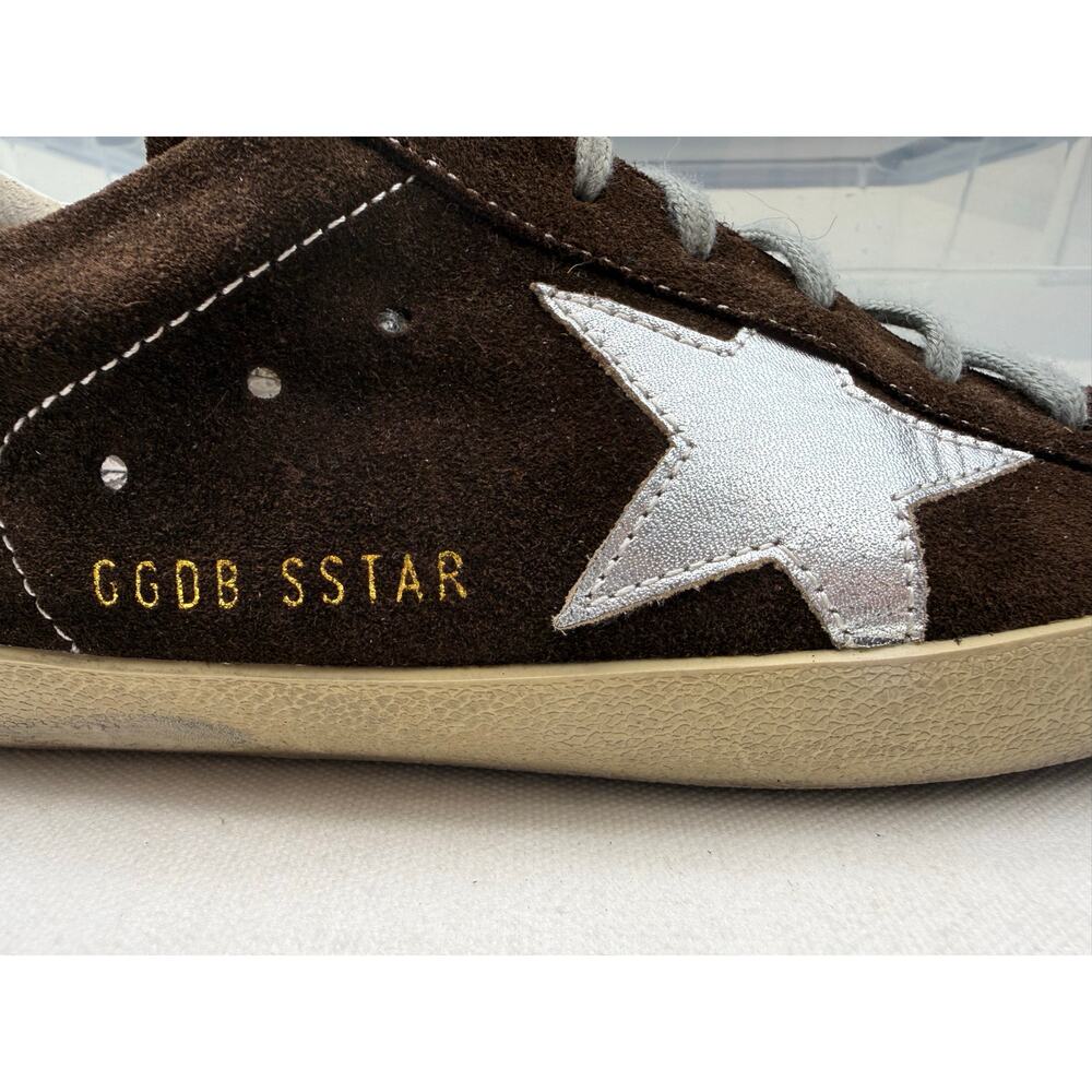 Golden Goose Deluxe Brand Superstar Brown Suede Silver Star Sneakers EU 38 US 8 - Picture 4 of 14